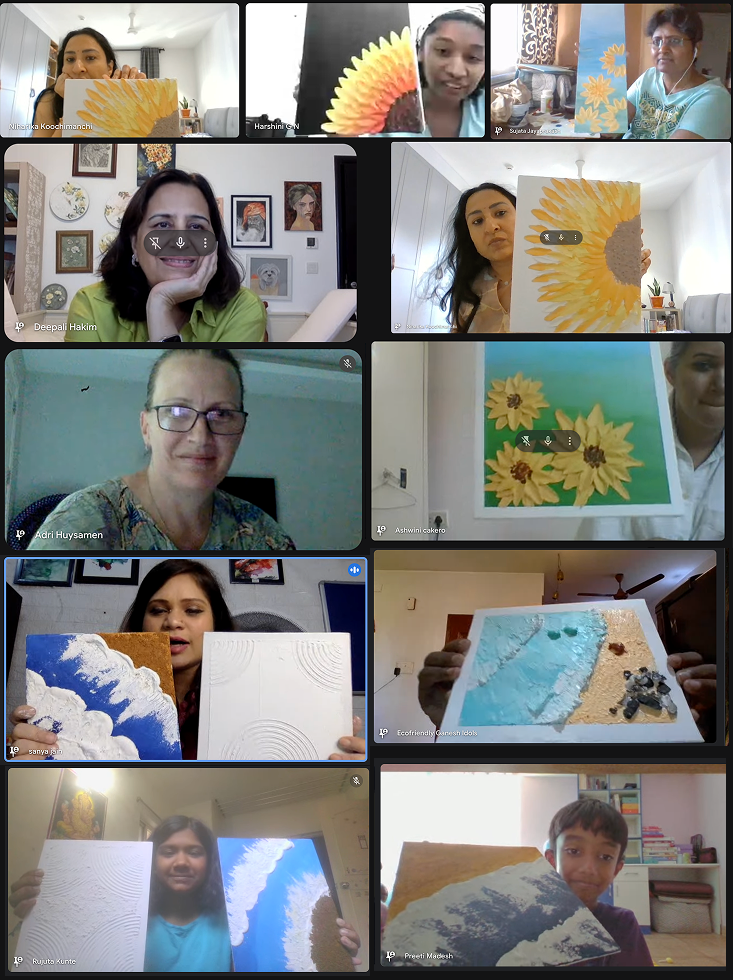 sea art texture painting workshop